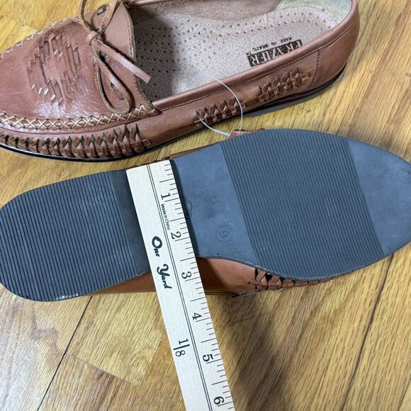Stuart Frazier Mens Leather Loafers 9D Brown Moc Toe Hand Laced Classic Preppy main image 9